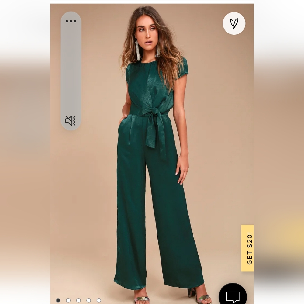 Lulu's Dark Green Jumpsuit